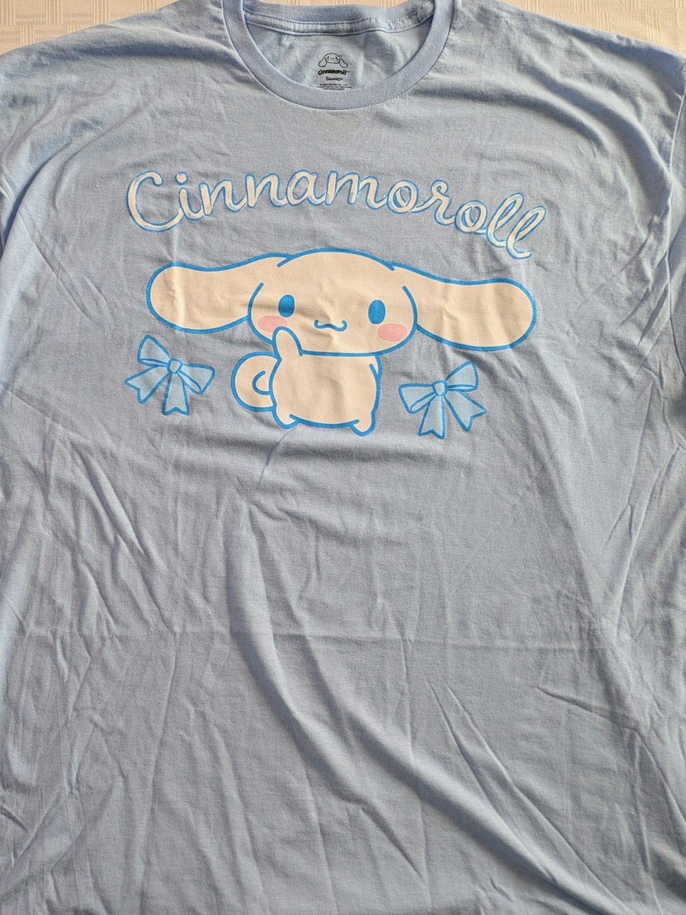 Sanrio Cinnamoroll Light Blue Graphic T-Shirt 2XL Mad Engine Kawaii Bows Unisex